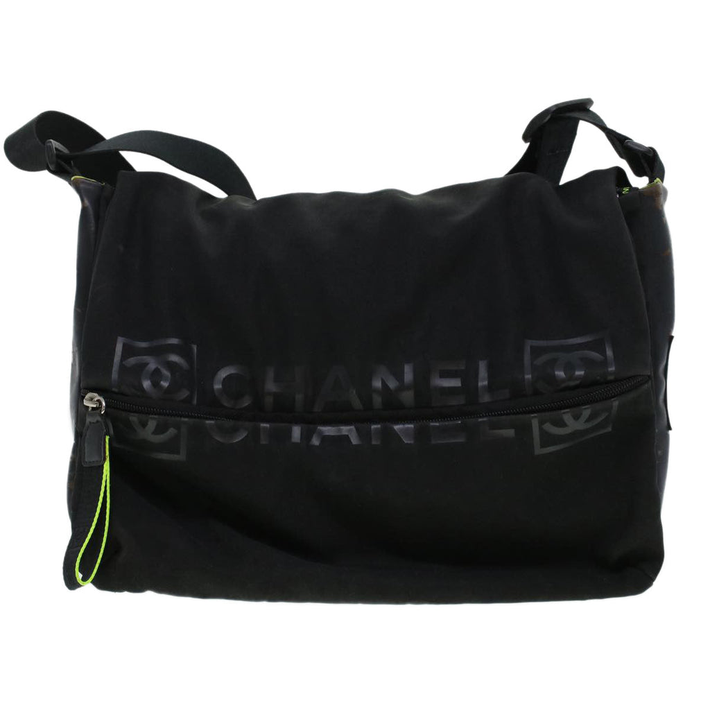 CHANEL Shoulder Bag Nylon Black CC  bs6077