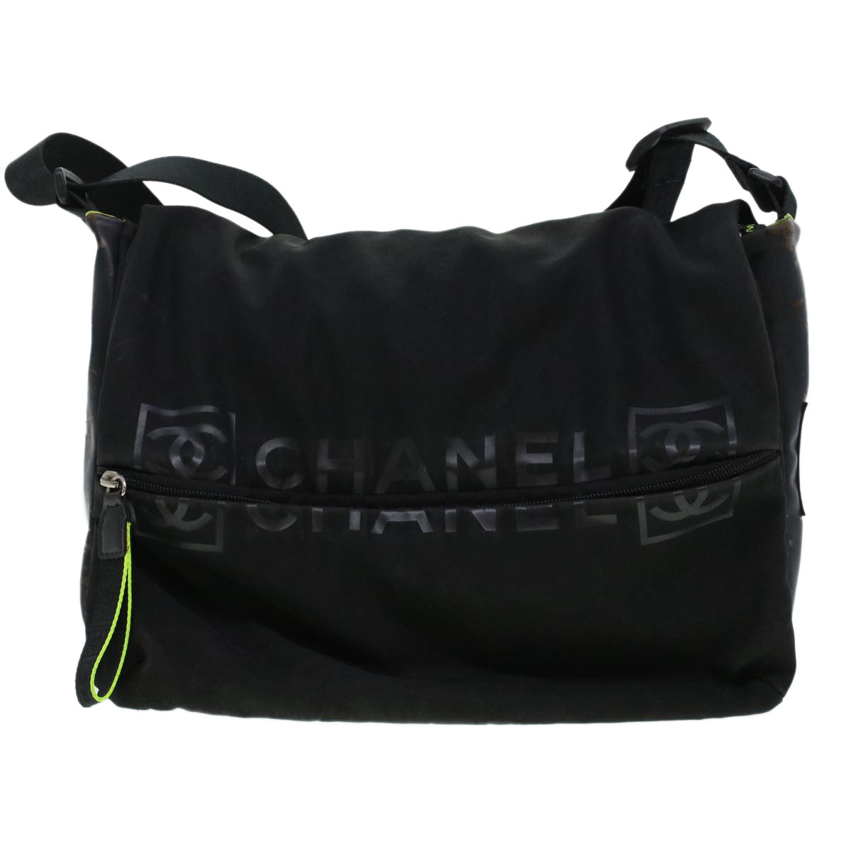 CHANEL Shoulder Bag Nylon Black CC  bs6077