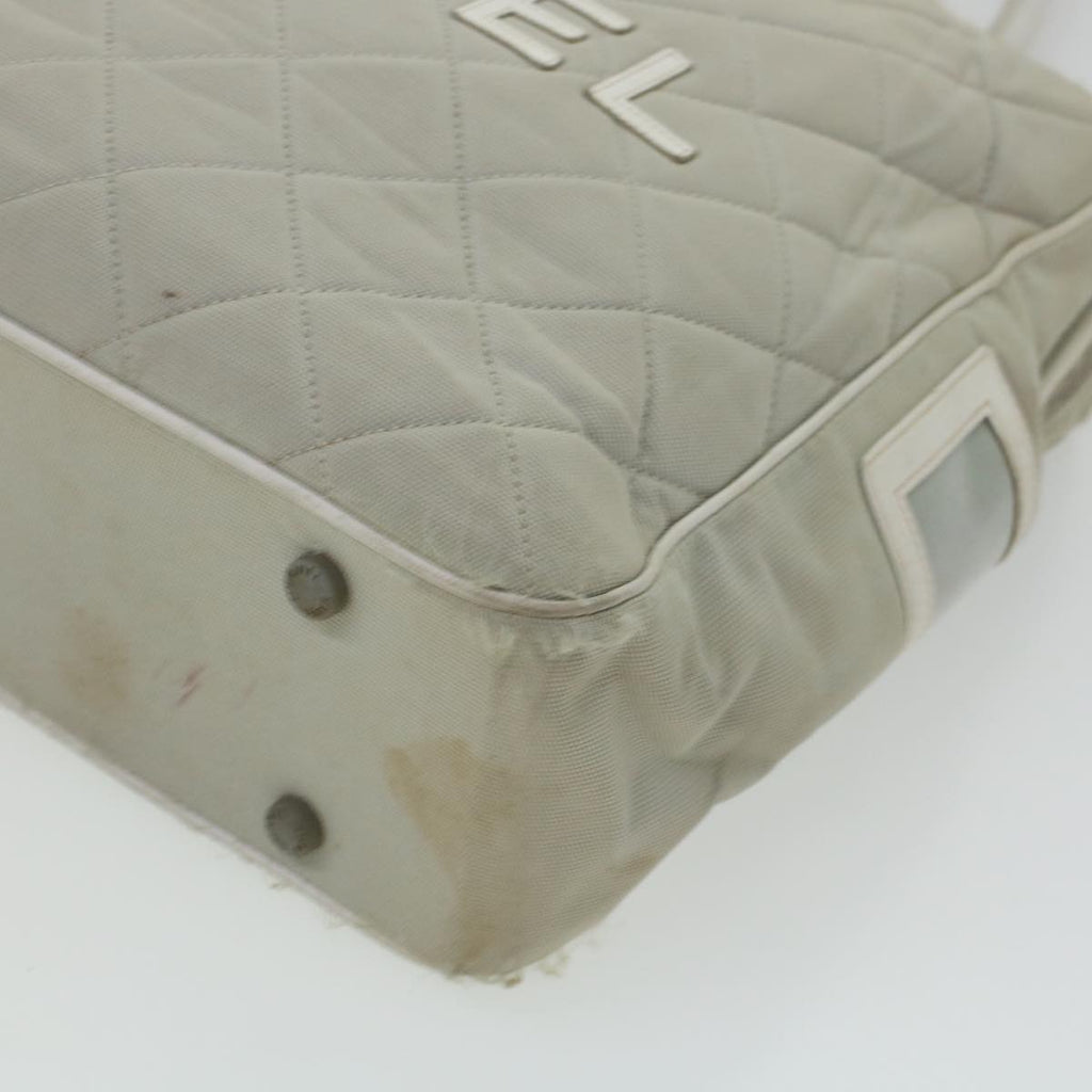 CHANEL Boston Bag Canvas Gray CC  bs6078