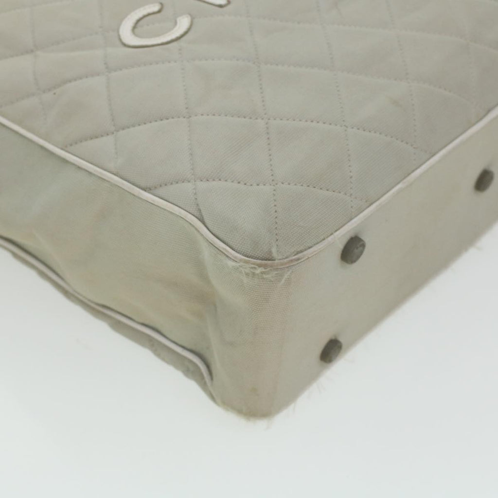 CHANEL Boston Bag Canvas Gray CC  bs6078