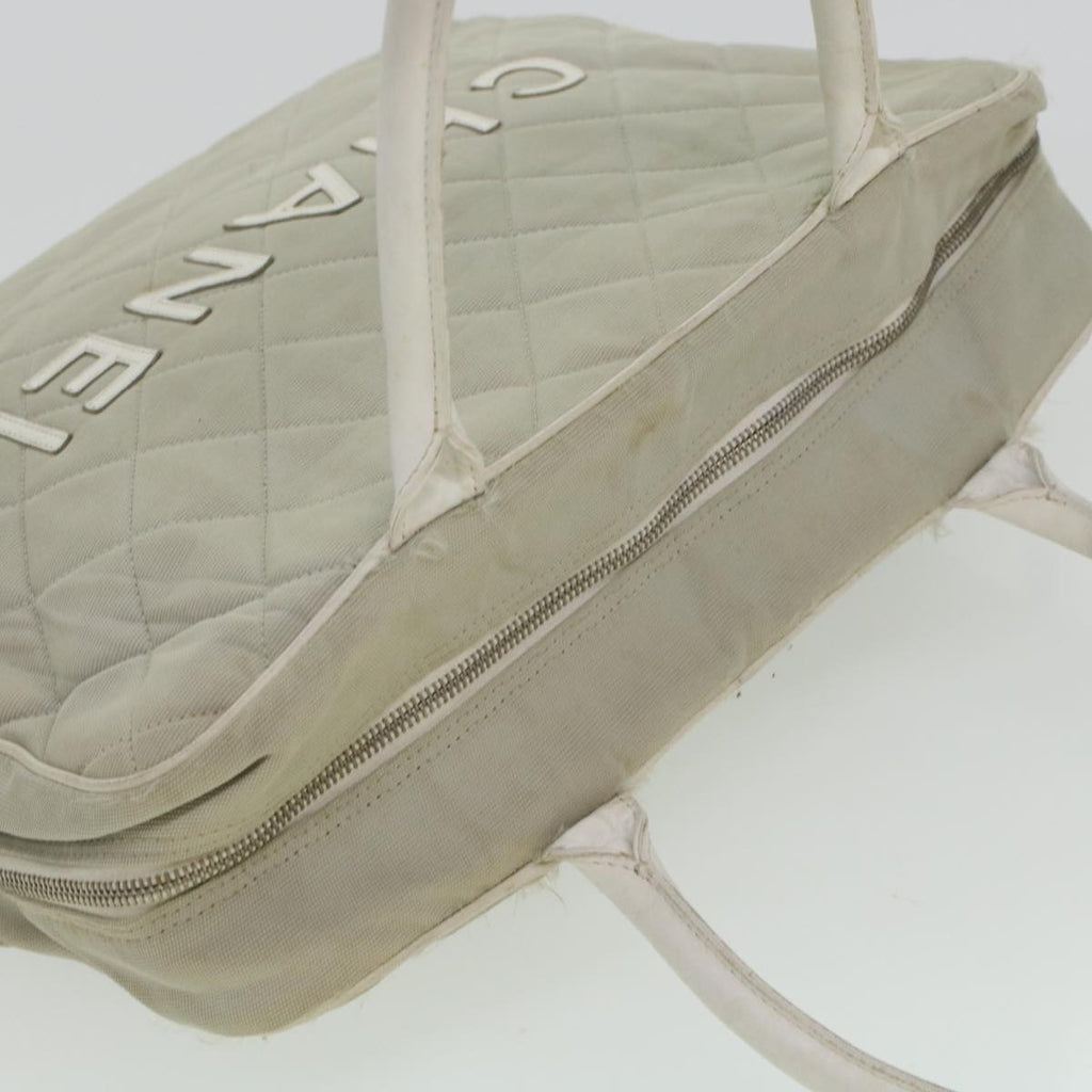 CHANEL Boston Bag Canvas Gray CC  bs6078