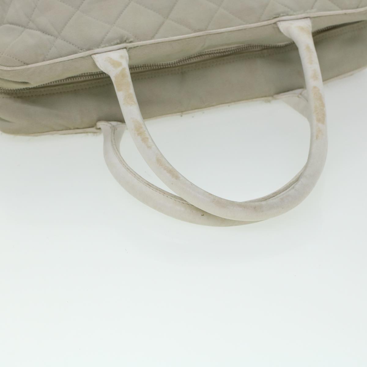 CHANEL Boston Bag Canvas Gray CC  bs6078