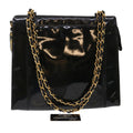 CHANEL Chain Shoulder Bag Patent leather Black CC  bs6435
