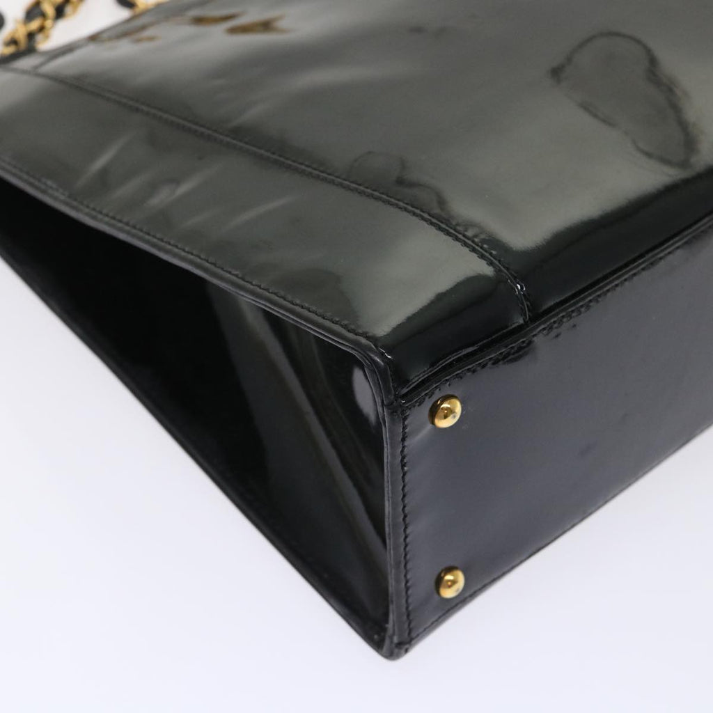CHANEL Chain Shoulder Bag Patent leather Black CC  bs6435