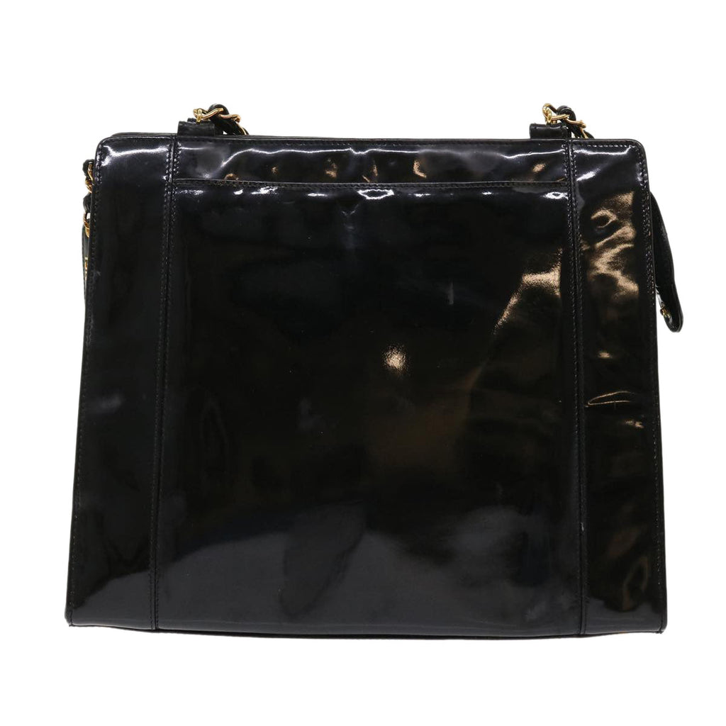 CHANEL Chain Shoulder Bag Patent leather Black CC  bs6435