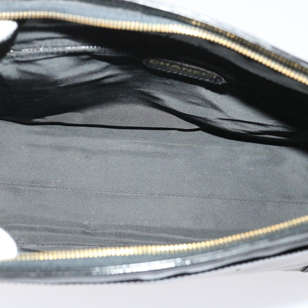 CHANEL Chain Shoulder Bag Patent leather Black CC  bs6435