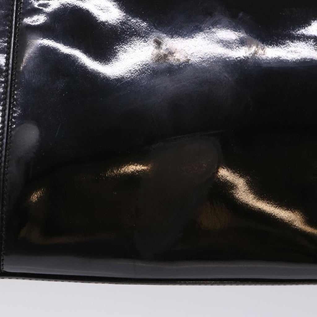 CHANEL Chain Shoulder Bag Patent leather Black CC  bs6435