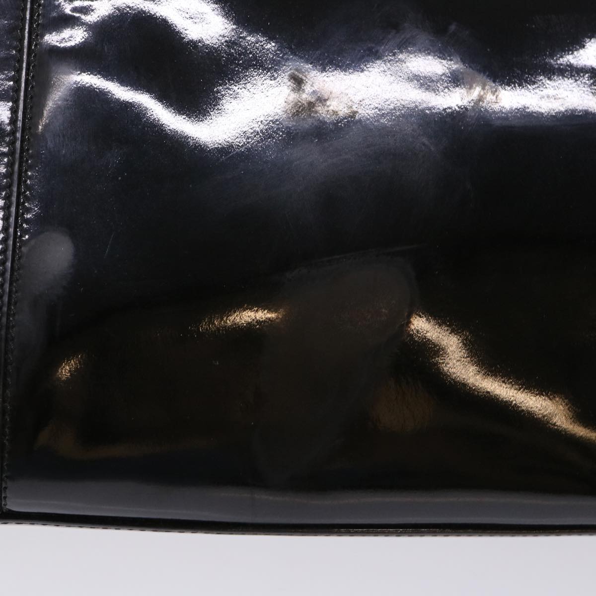 CHANEL Chain Shoulder Bag Patent leather Black CC  bs6435