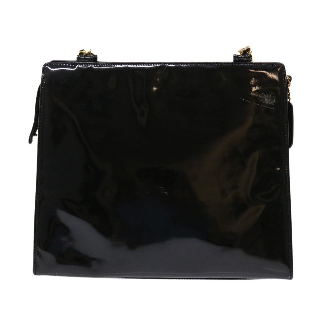 CHANEL Chain Shoulder Bag Patent leather Black CC  bs6435