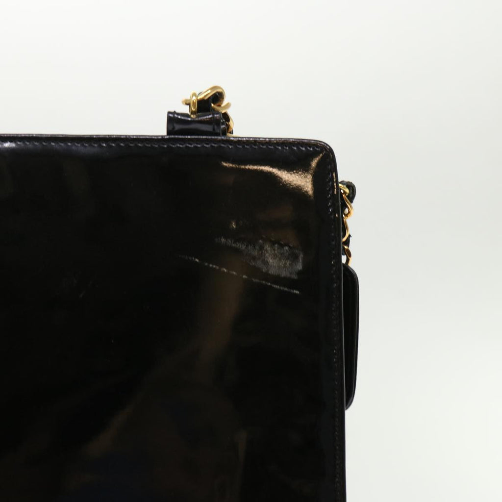 CHANEL Chain Shoulder Bag Patent leather Black CC  bs6435