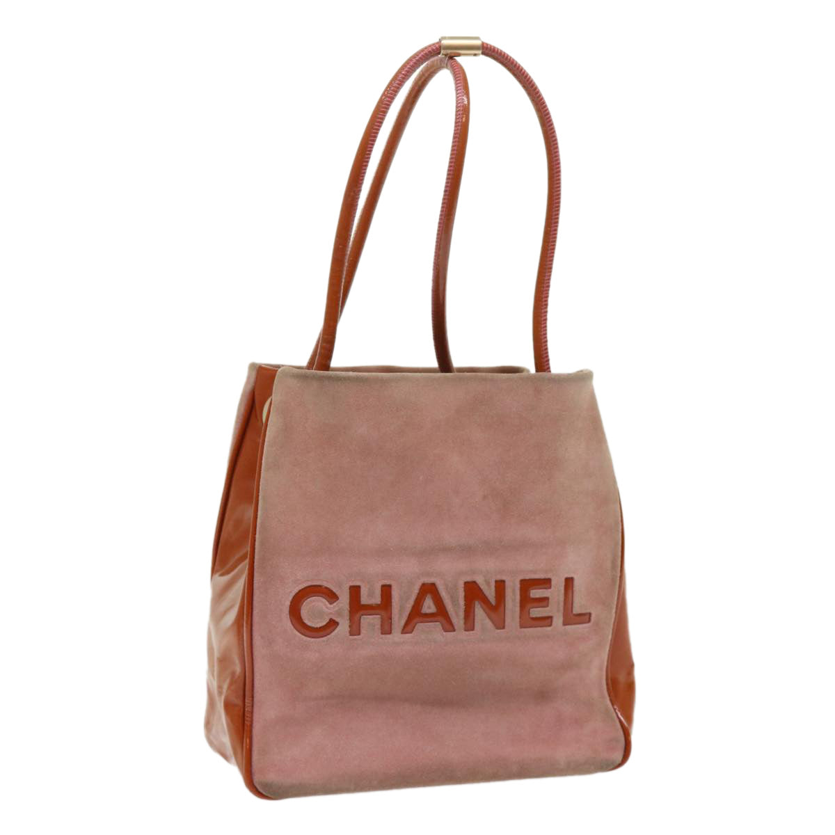 CHANEL Shoulder Bag Suede Pink CC  bs6446