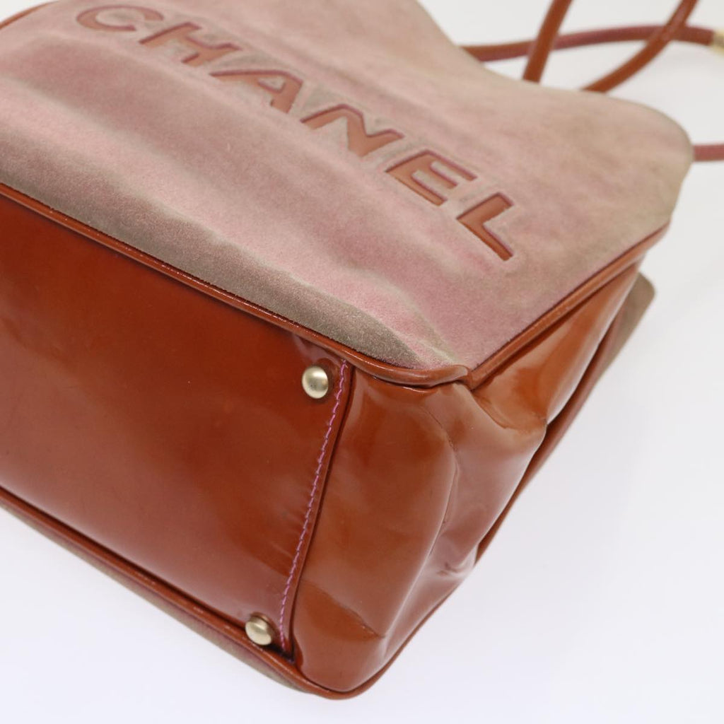 CHANEL Shoulder Bag Suede Pink CC  bs6446