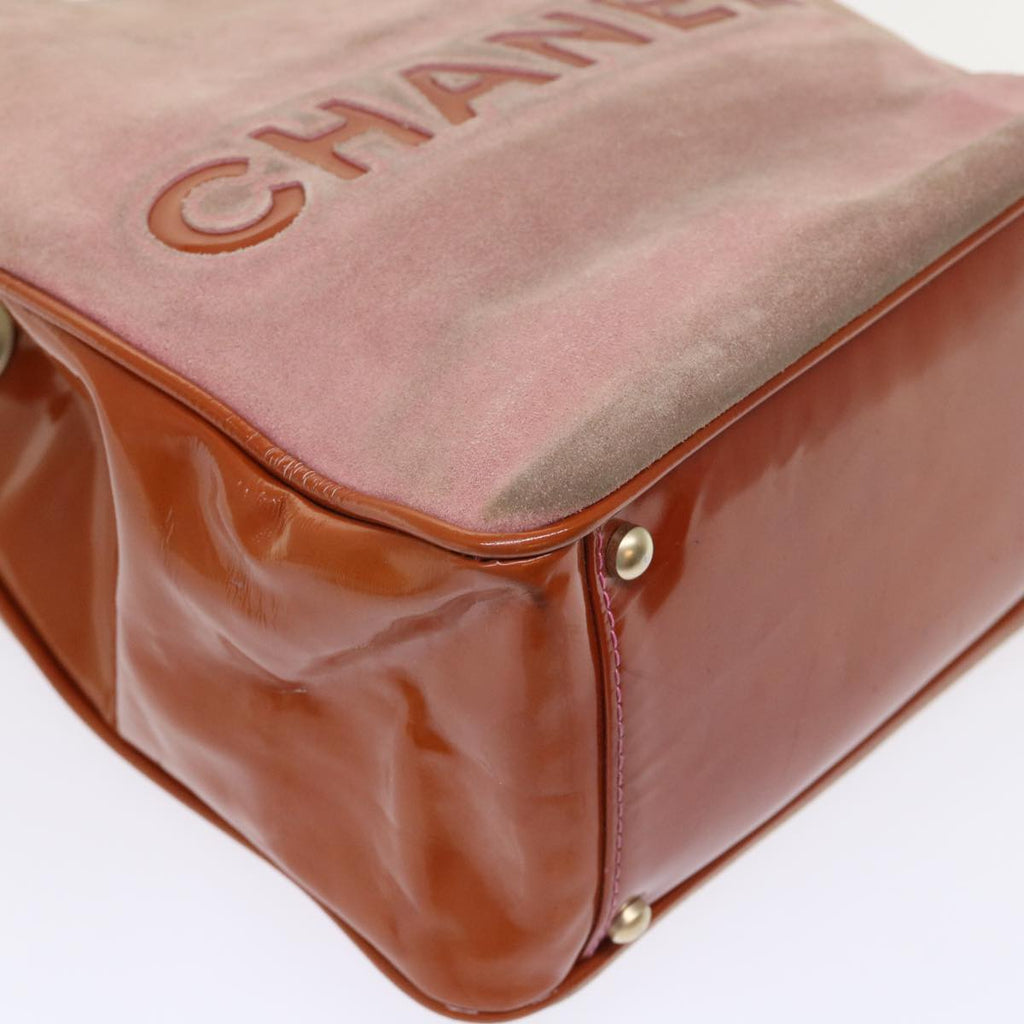 CHANEL Shoulder Bag Suede Pink CC  bs6446