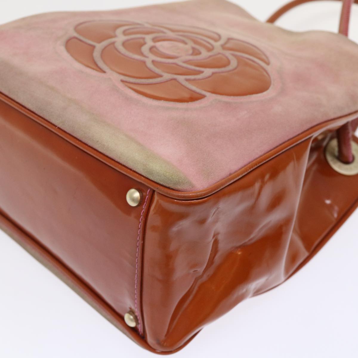 CHANEL Shoulder Bag Suede Pink CC  bs6446