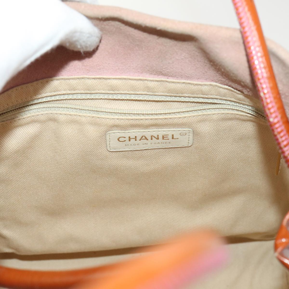 CHANEL Shoulder Bag Suede Pink CC  bs6446