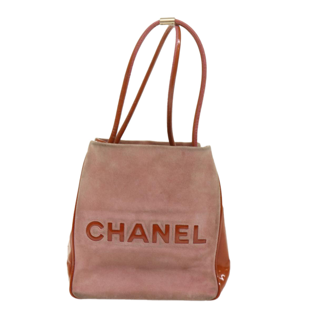 CHANEL Shoulder Bag Suede Pink CC  bs6446