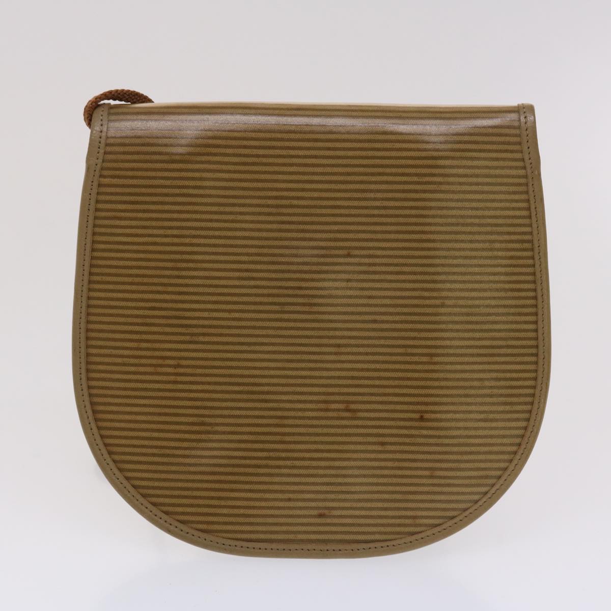 SAINT LAURENT Shoulder Clutch Bag Coated Canvas 2Set Beige Auth bs6527