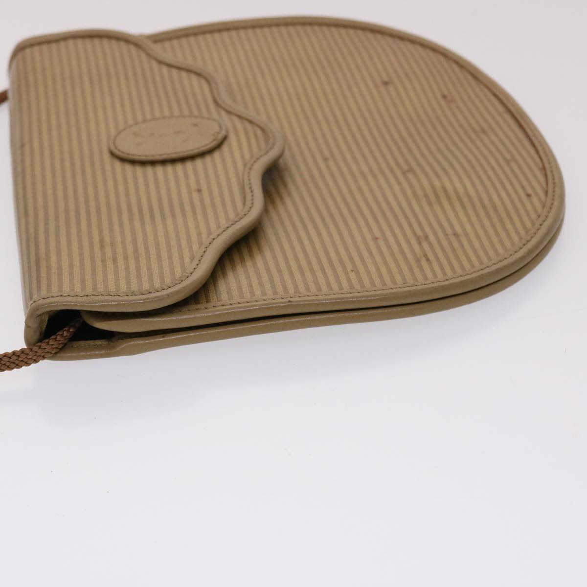 SAINT LAURENT Shoulder Clutch Bag Coated Canvas 2Set Beige Auth bs6527