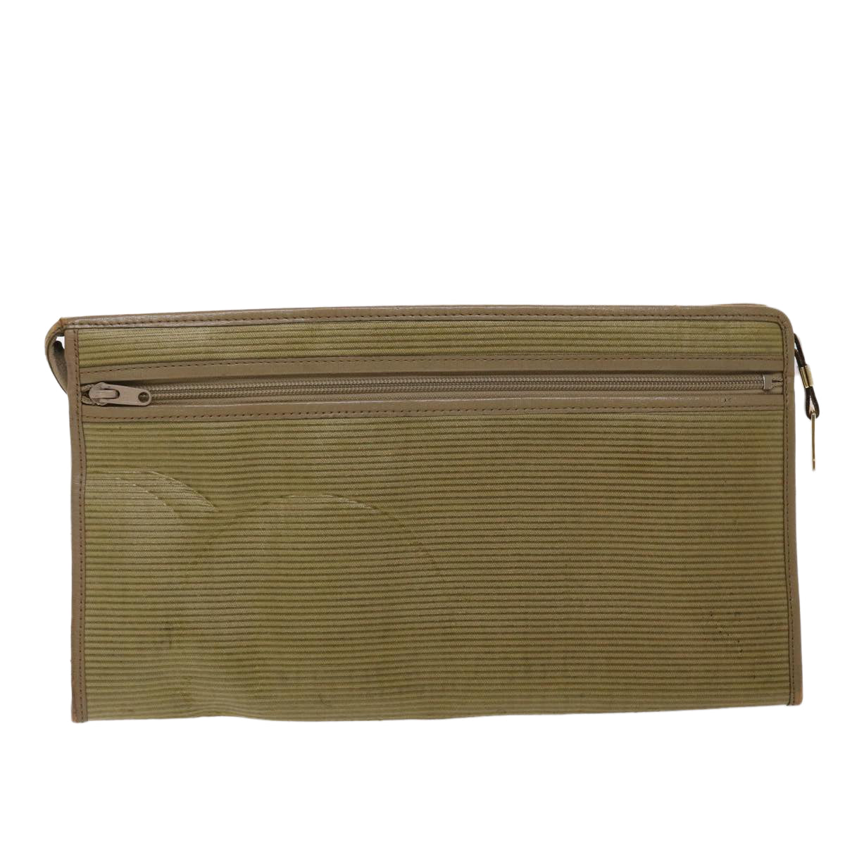 SAINT LAURENT Shoulder Clutch Bag Coated Canvas 2Set Beige Auth bs6527