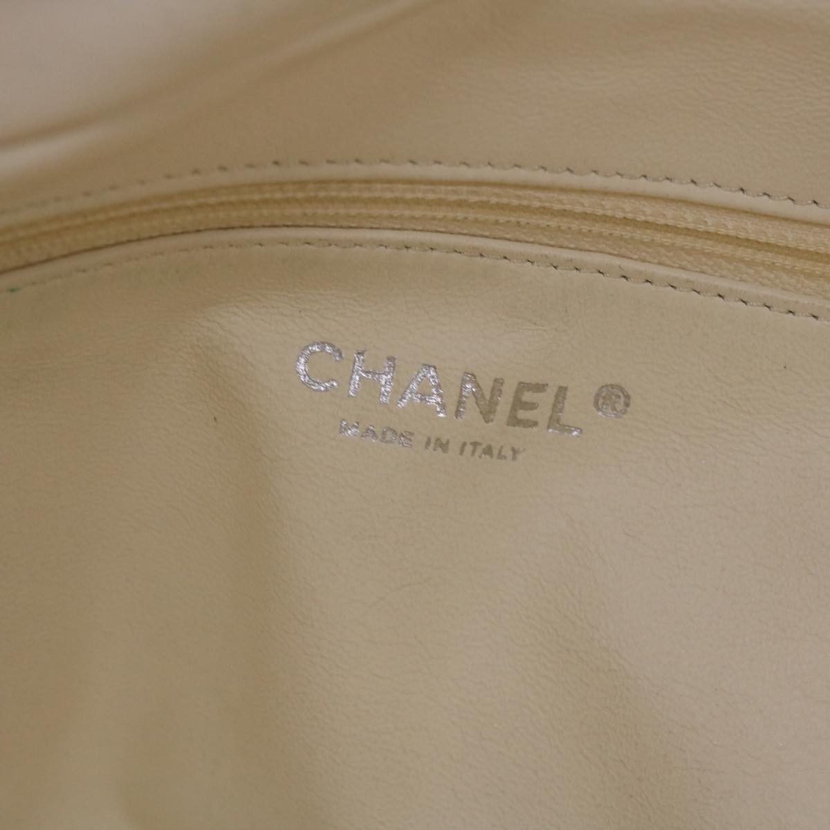 CHANEL Chain Boston Bag Leather White CC  bs6591