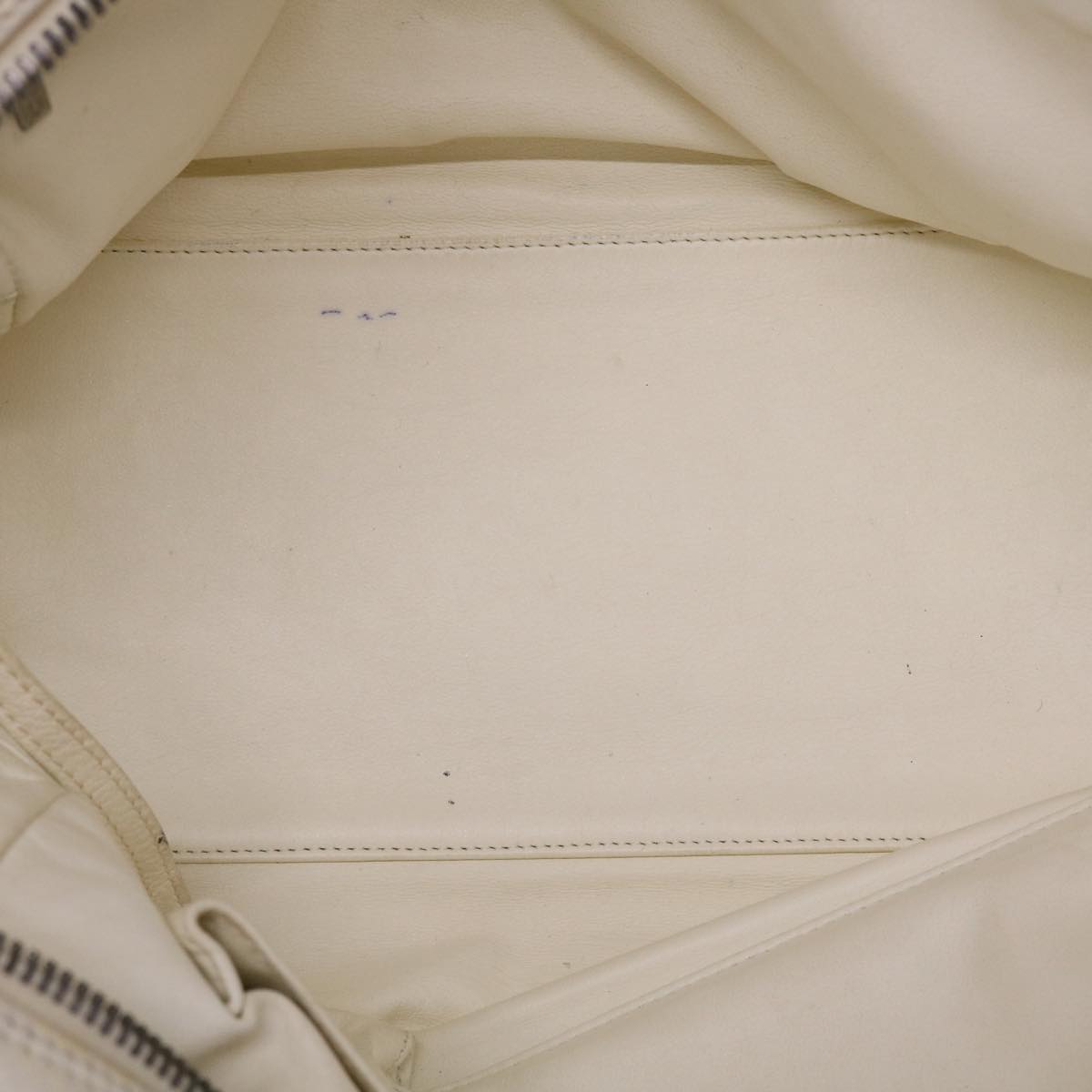 CHANEL Chain Boston Bag Leather White CC  bs6591
