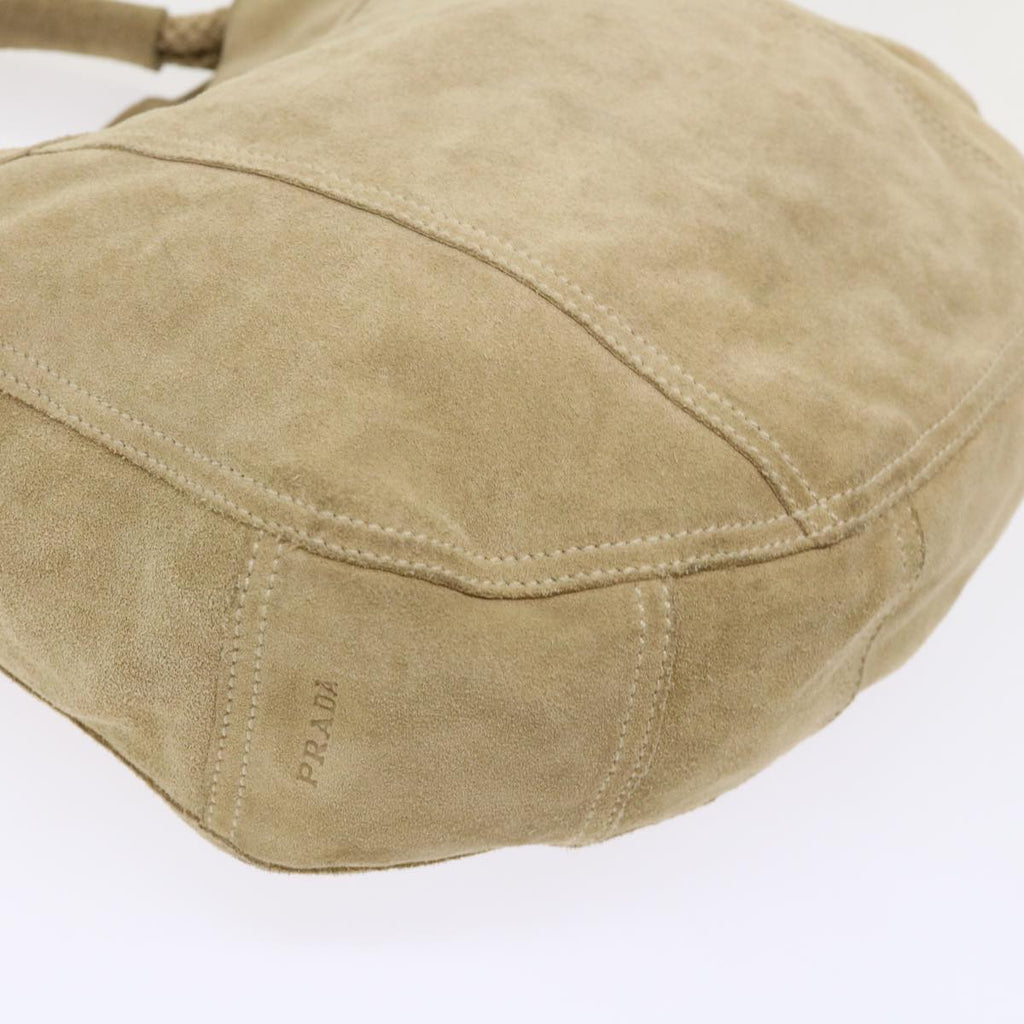 PRADA Shoulder Bag Suede Beige  bs6610