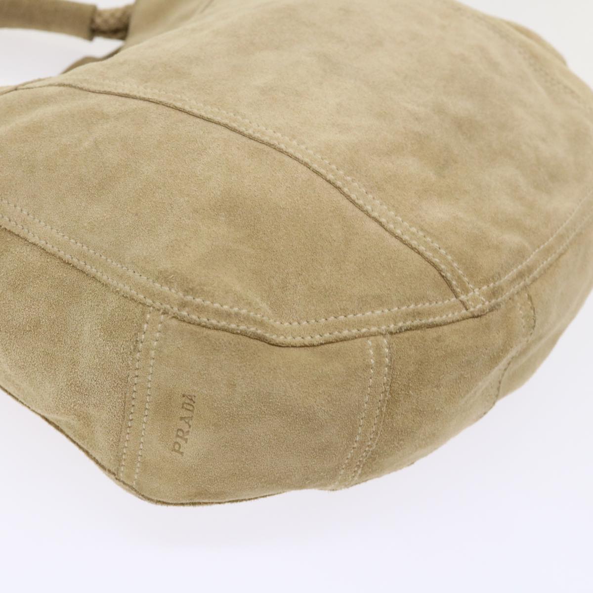PRADA Shoulder Bag Suede Beige  bs6610