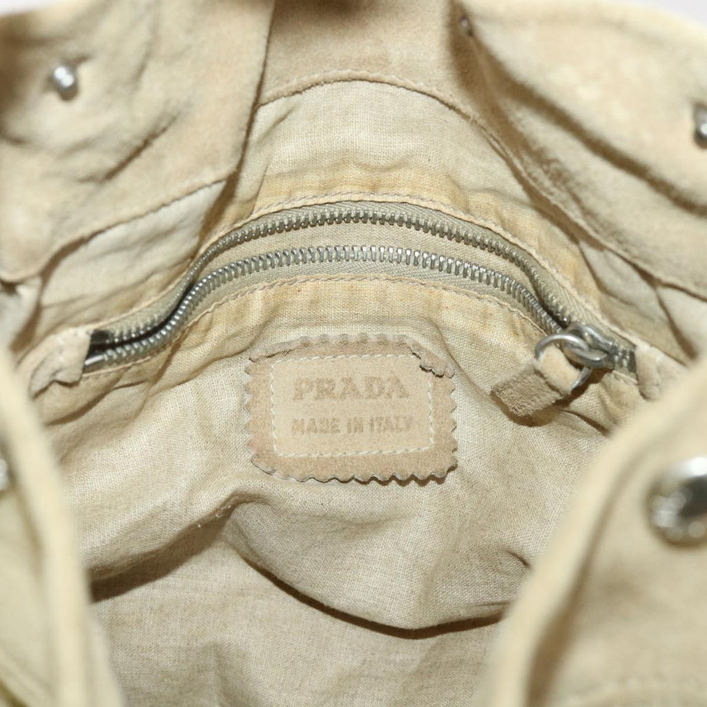 PRADA Shoulder Bag Suede Beige  bs6610