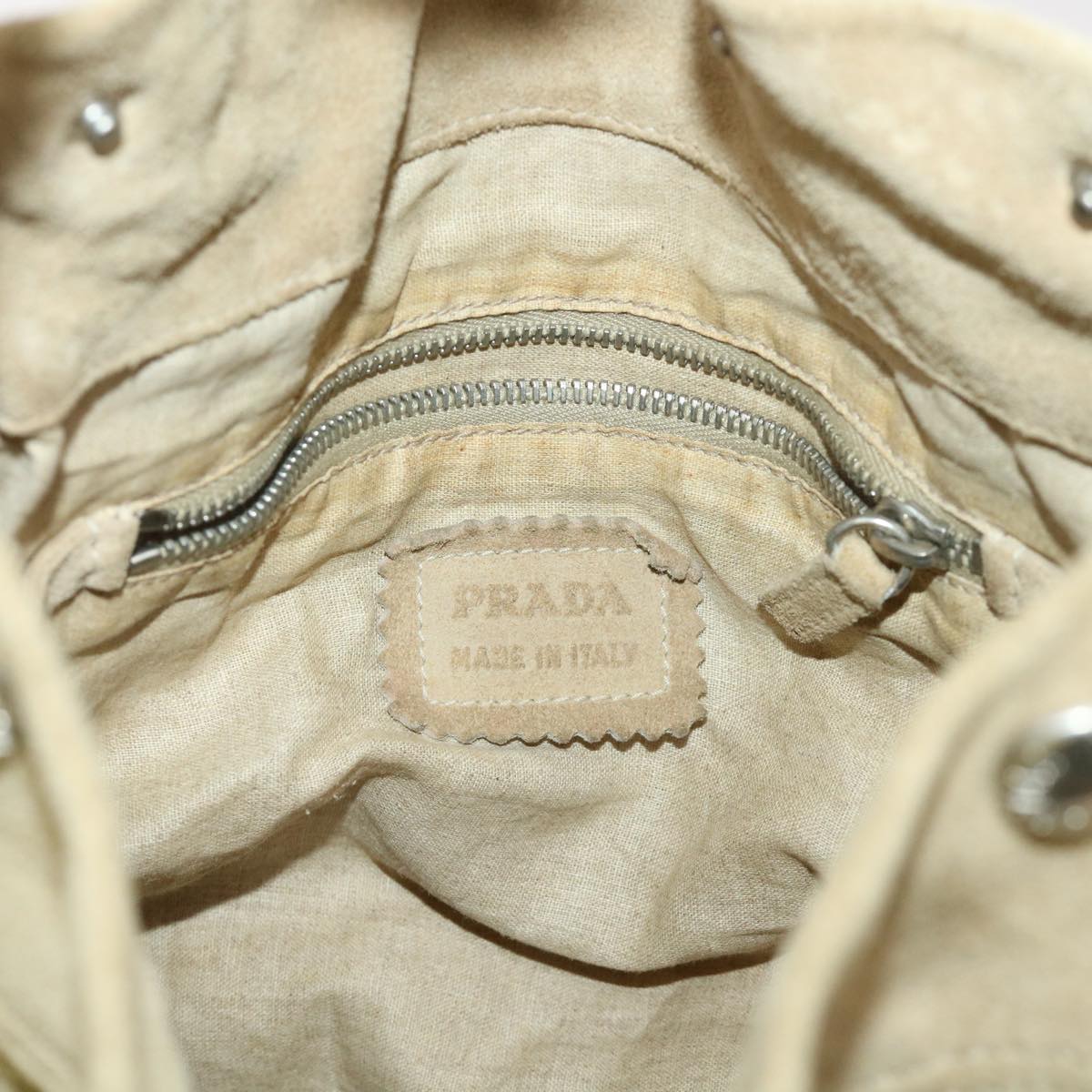 PRADA Shoulder Bag Suede Beige  bs6610