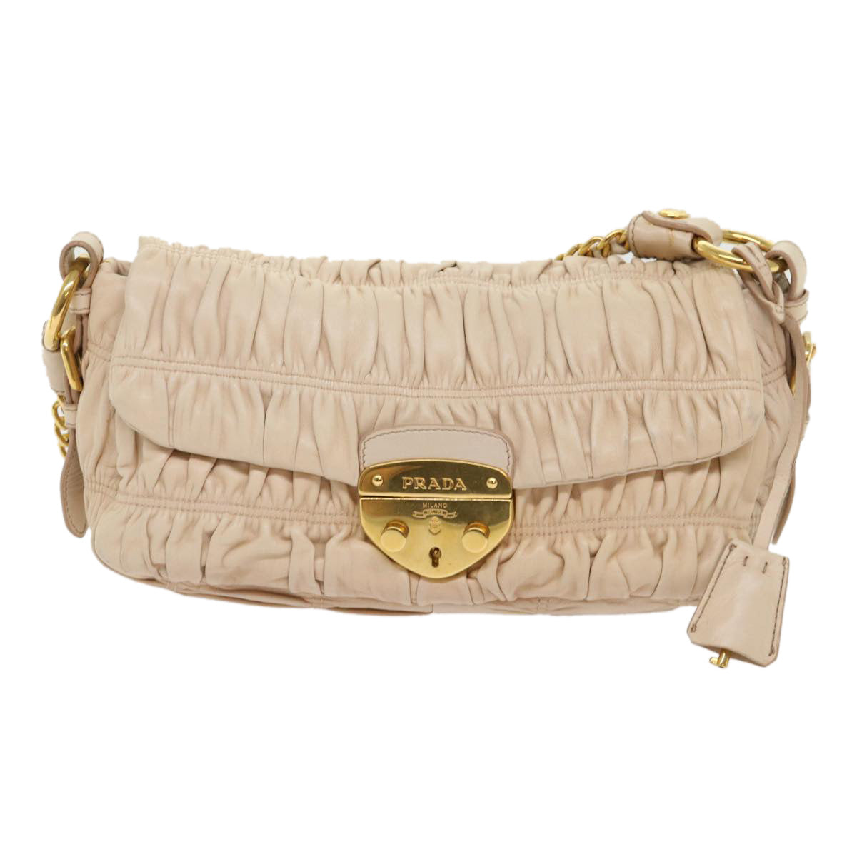 PRADA Chain Shoulder Bag Leather Pink  bs6657