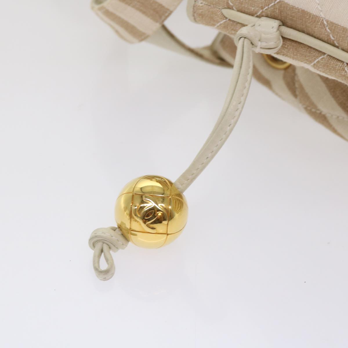CHANEL Chain Shoulder Bag Canvas Brown CC Auth bs6720