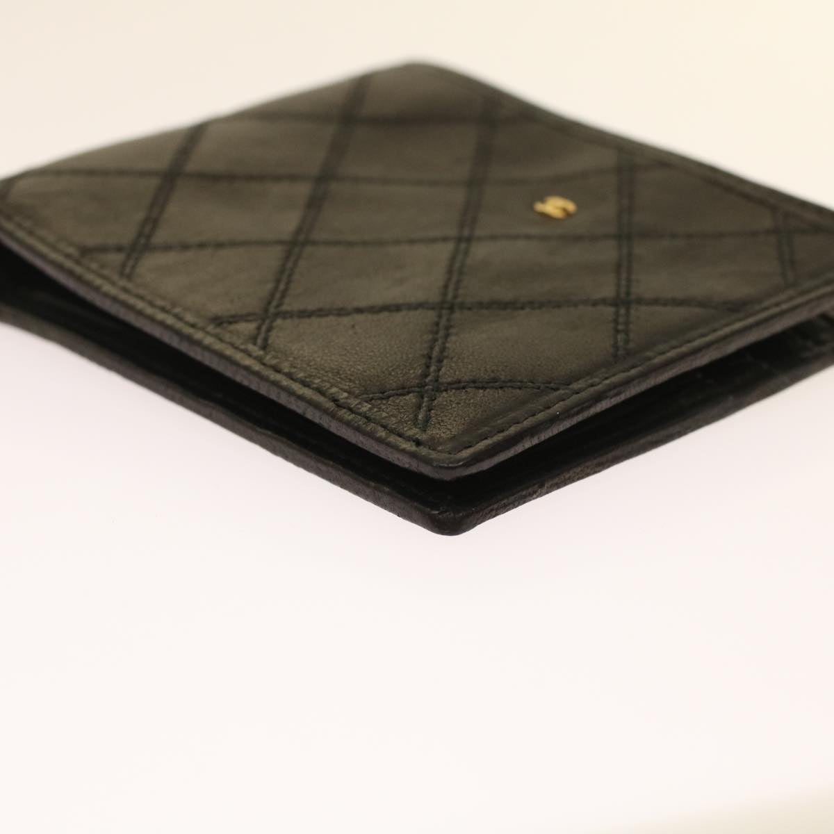 CHANEL Bicolole Wallet Leather Black CC Auth bs6820