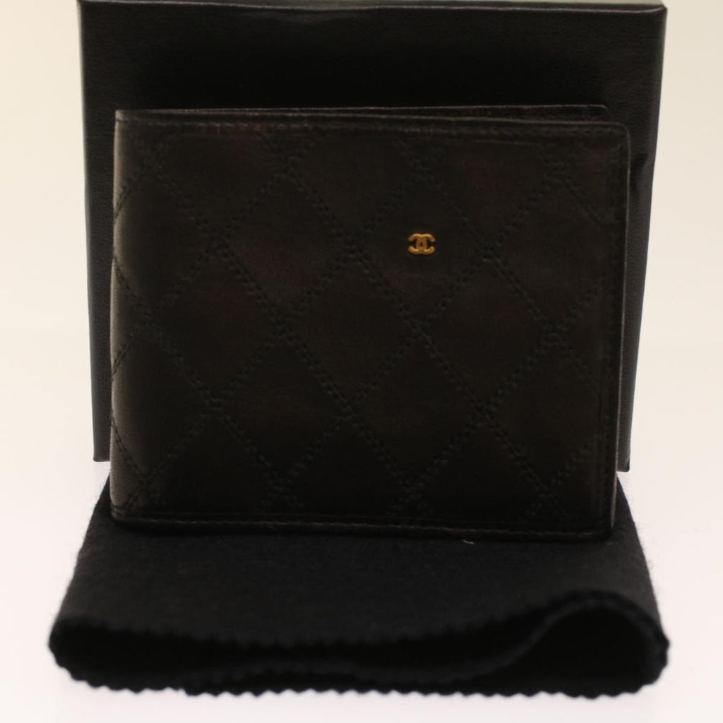 CHANEL Bicolole Wallet Leather Black CC Auth bs6820