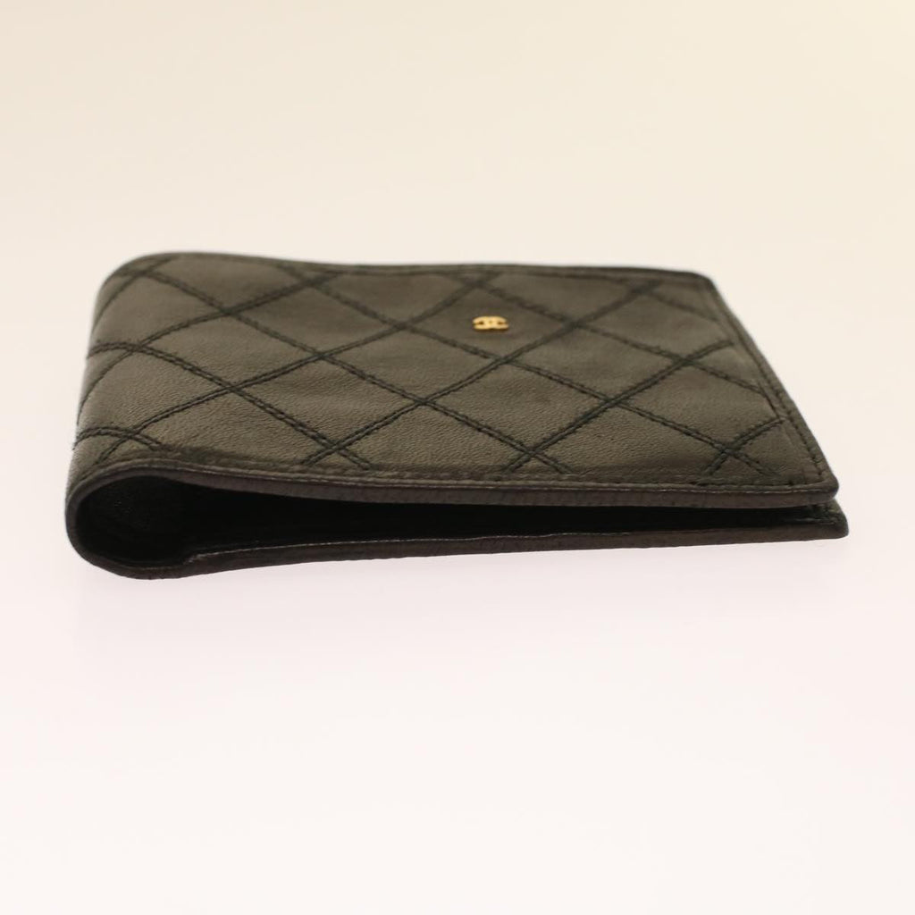 CHANEL Bicolole Wallet Leather Black CC Auth bs6820