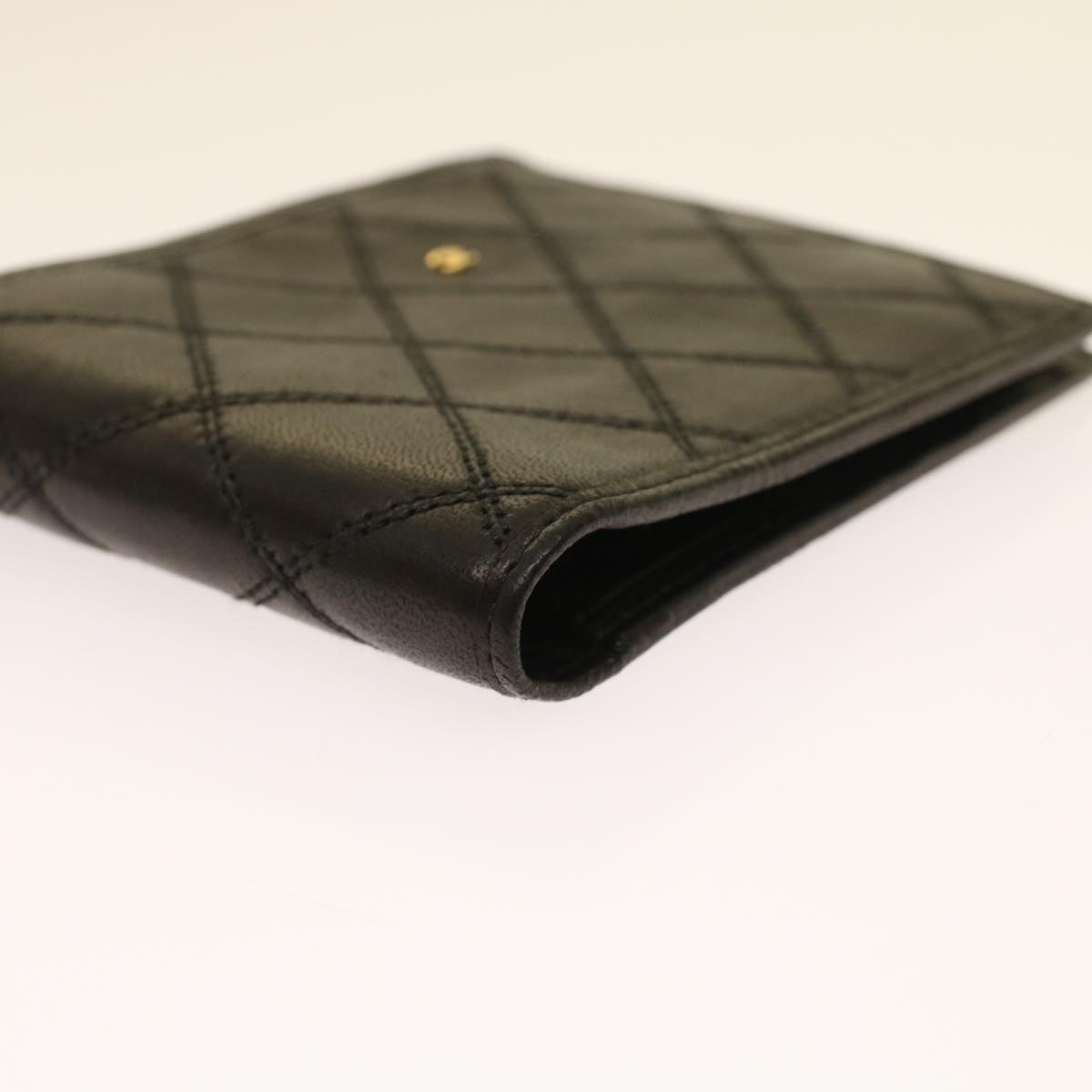 CHANEL Bicolole Wallet Leather Black CC Auth bs6820