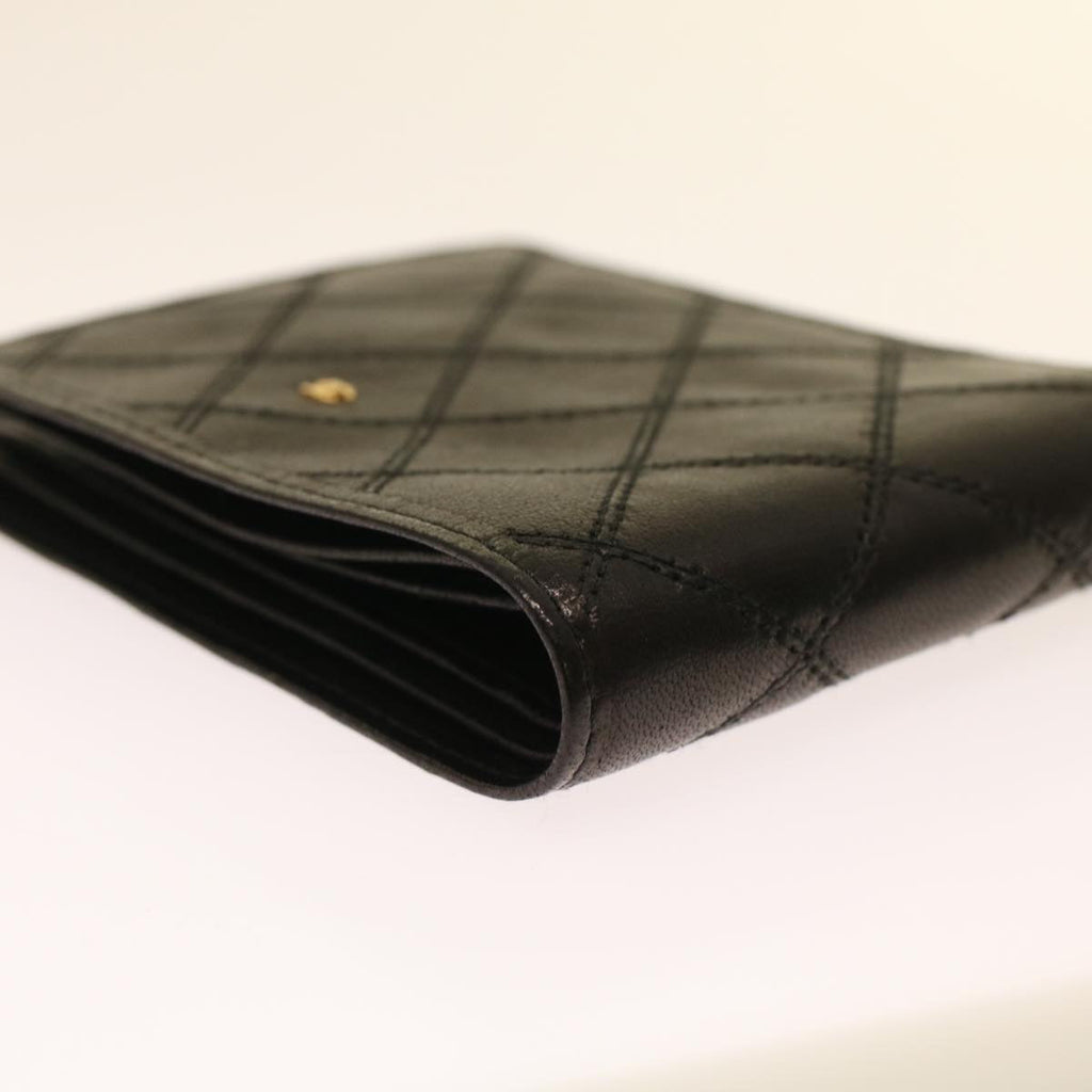CHANEL Bicolole Wallet Leather Black CC Auth bs6820