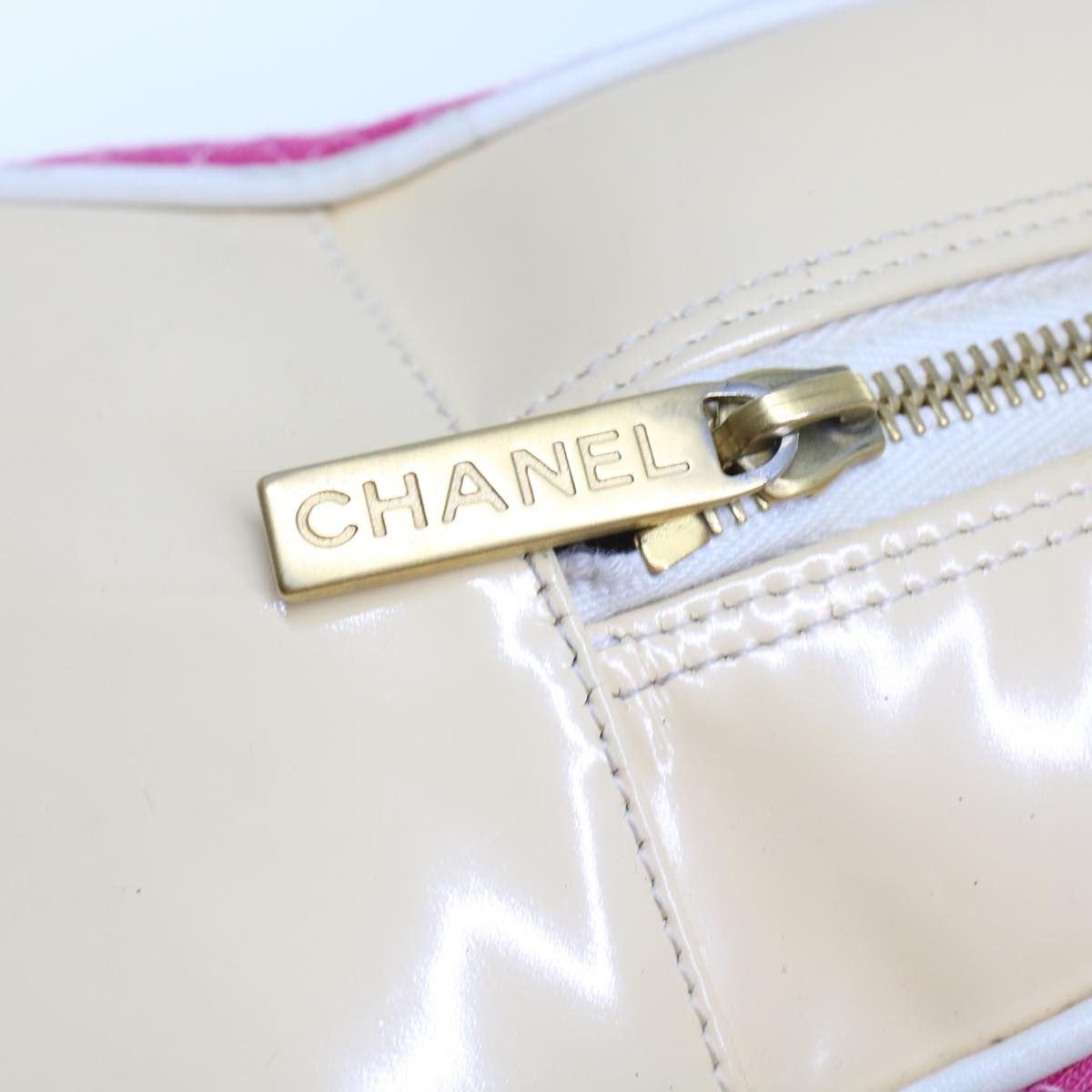 CHANEL Shoulder Bag Tweed Pink CC Auth bs6851