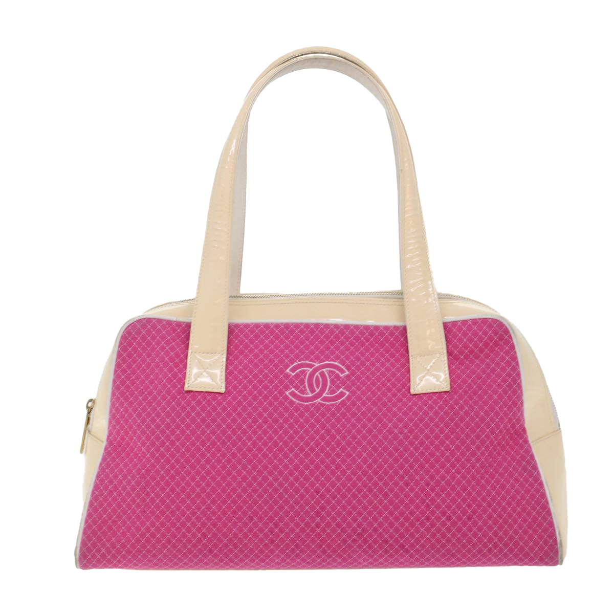 CHANEL Shoulder Bag Tweed Pink CC  bs6851