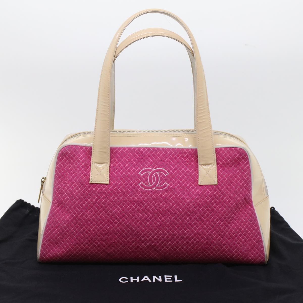 CHANEL Shoulder Bag Tweed Pink CC  bs6851