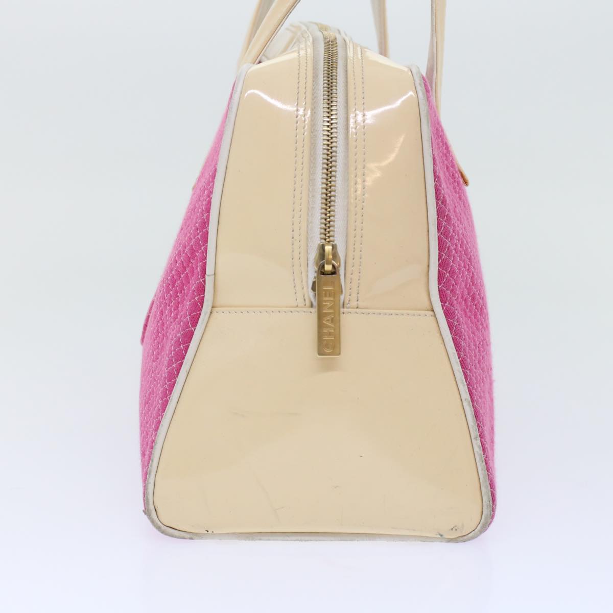 CHANEL Shoulder Bag Tweed Pink CC  bs6851