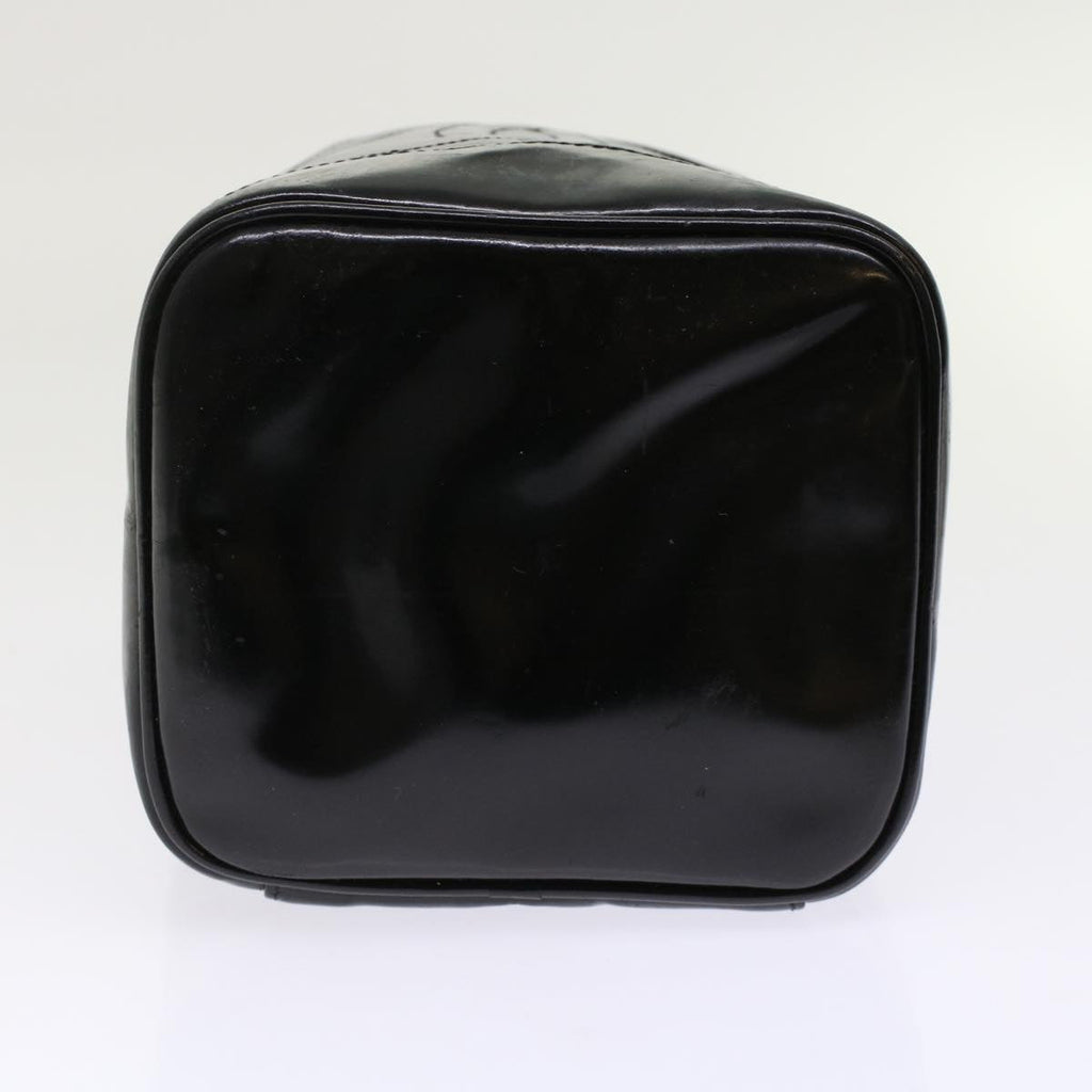 CHANEL Vanity Cosmetic Pouch Patent leather Black CC  bs6857