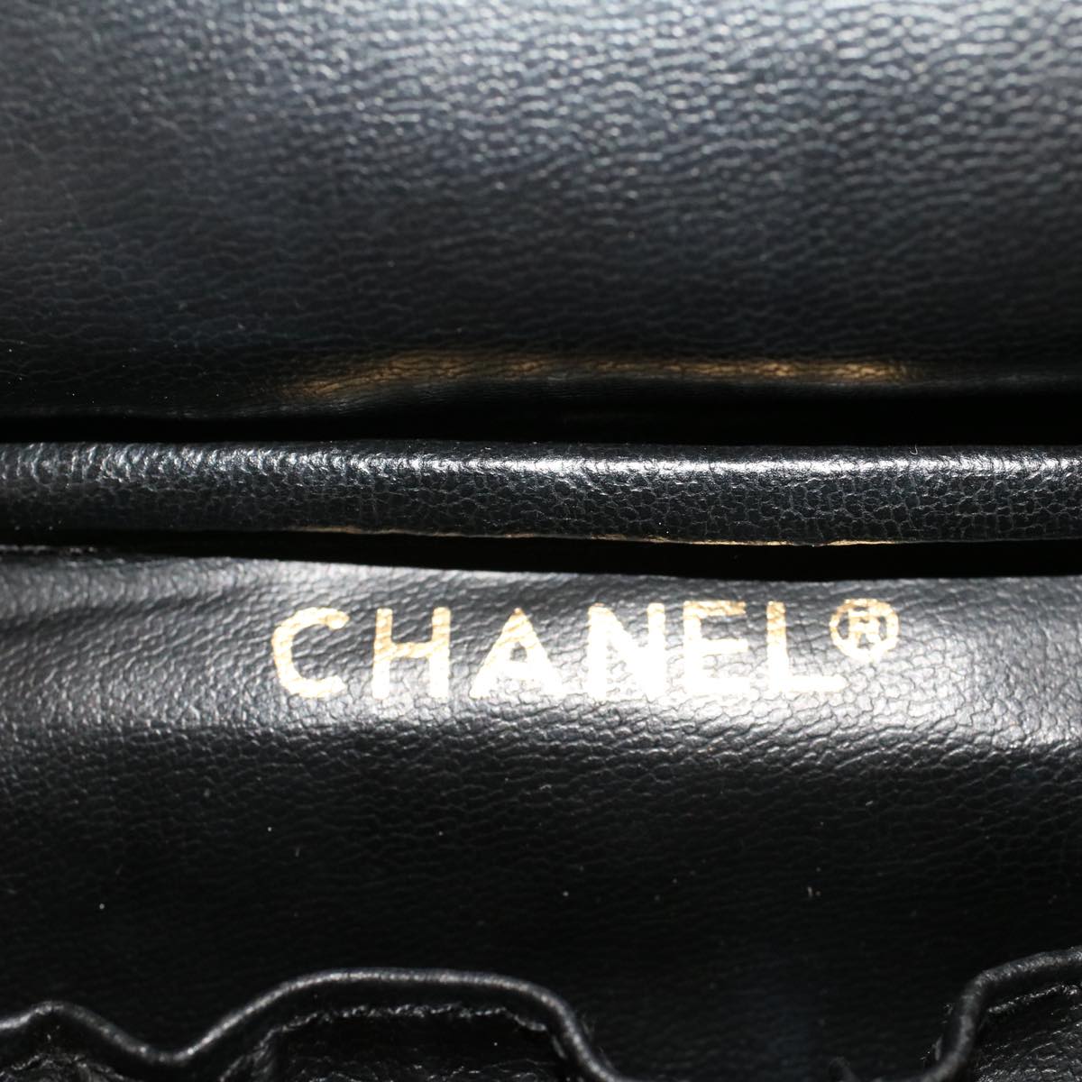CHANEL Bicolole Vanity Cosmetic Pouch Leather Black CC  bs6921