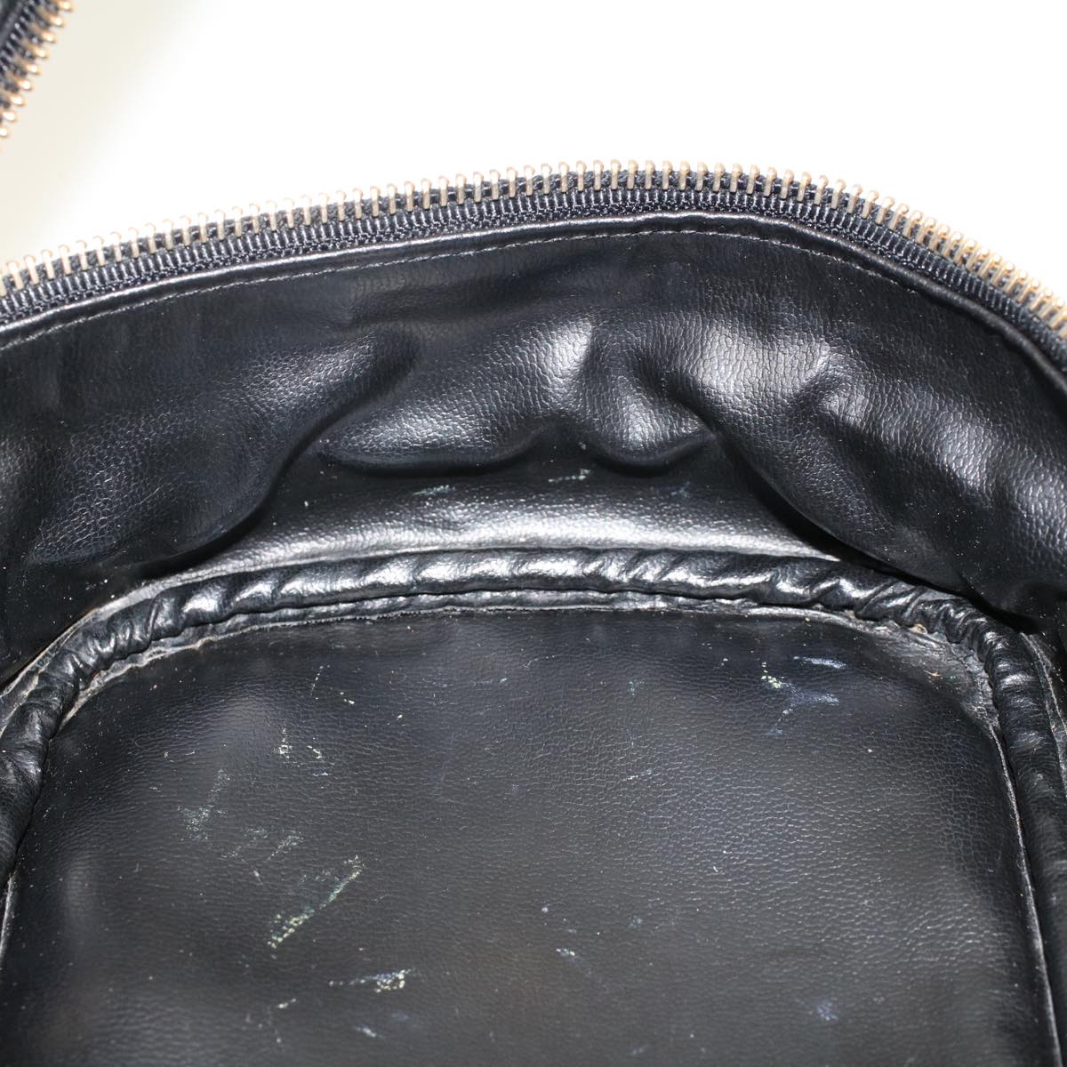 CHANEL Bicolole Vanity Cosmetic Pouch Leather Black CC Auth bs6921