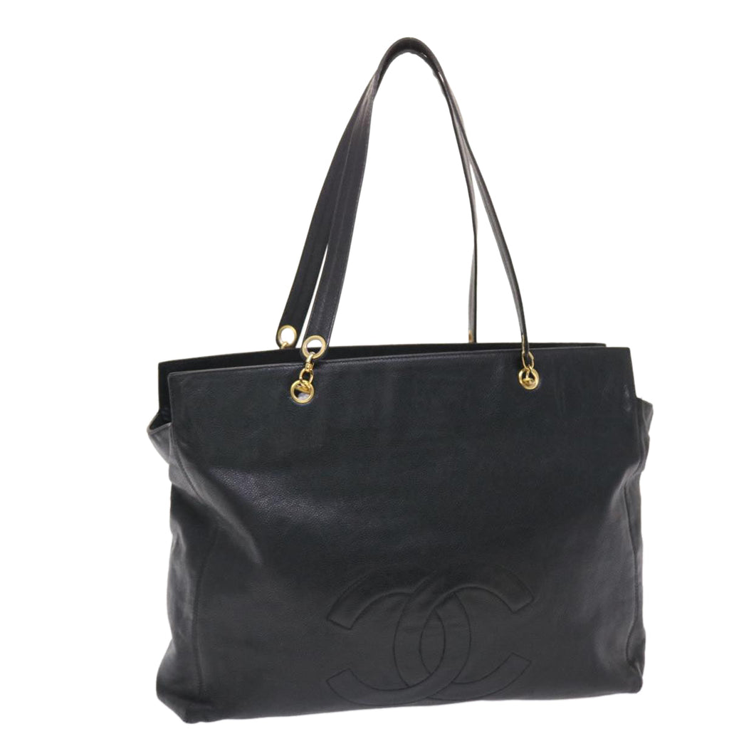 CHANEL COCO Mark Shoulder Bag Caviar Skin Black CC  bs6929