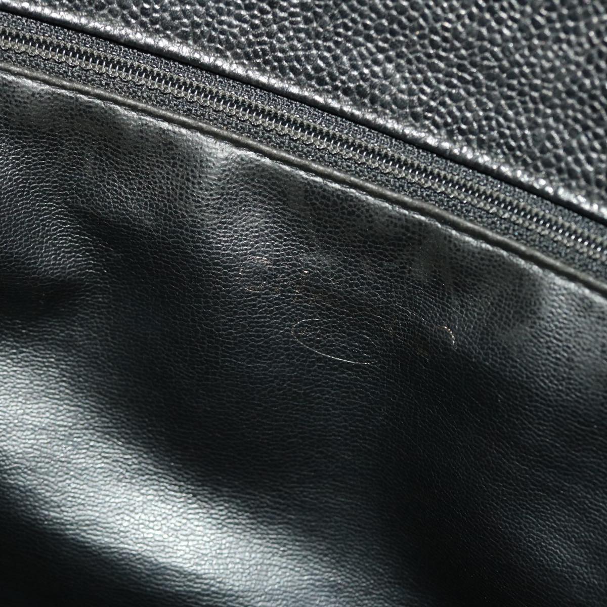 CHANEL COCO Mark Shoulder Bag Caviar Skin Black CC Auth bs6929