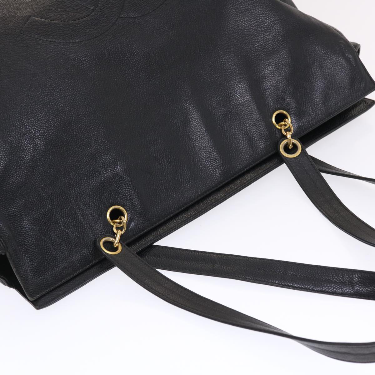 CHANEL COCO Mark Shoulder Bag Caviar Skin Black CC  bs6929
