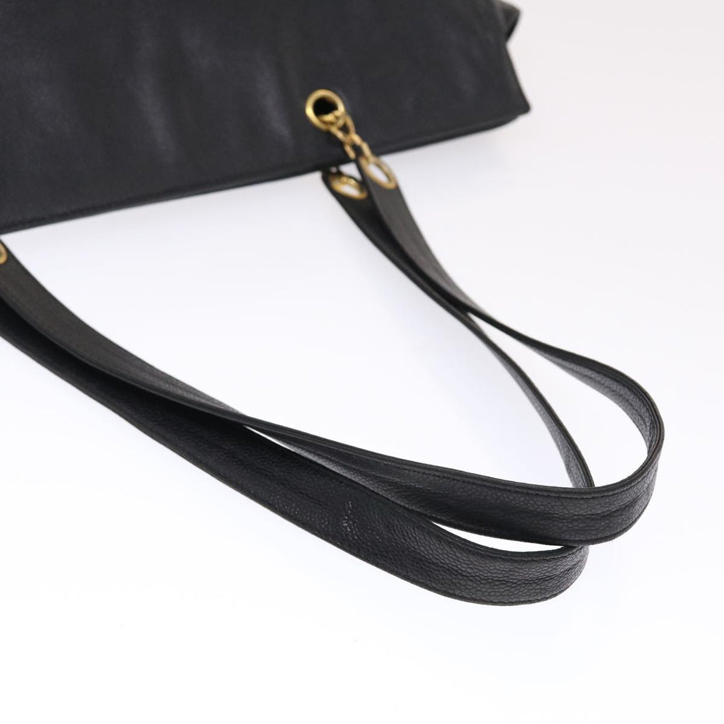 CHANEL COCO Mark Shoulder Bag Caviar Skin Black CC Auth bs6929