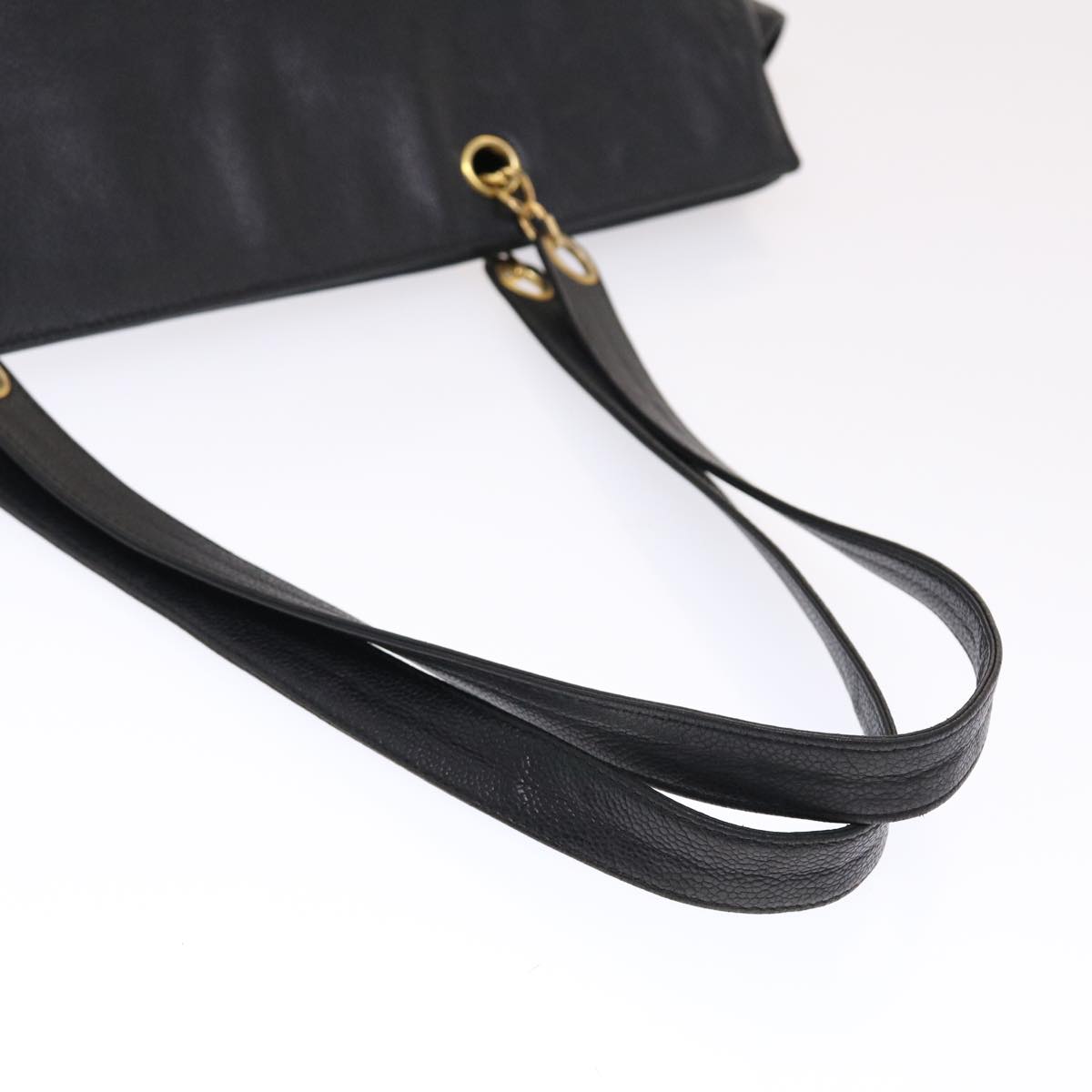 CHANEL COCO Mark Shoulder Bag Caviar Skin Black CC Auth bs6929