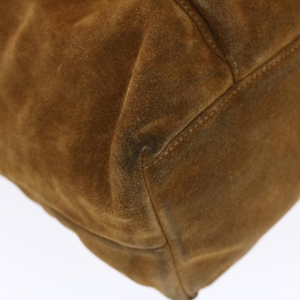 CHANEL Shoulder Bag Suede Brown CC  bs6930
