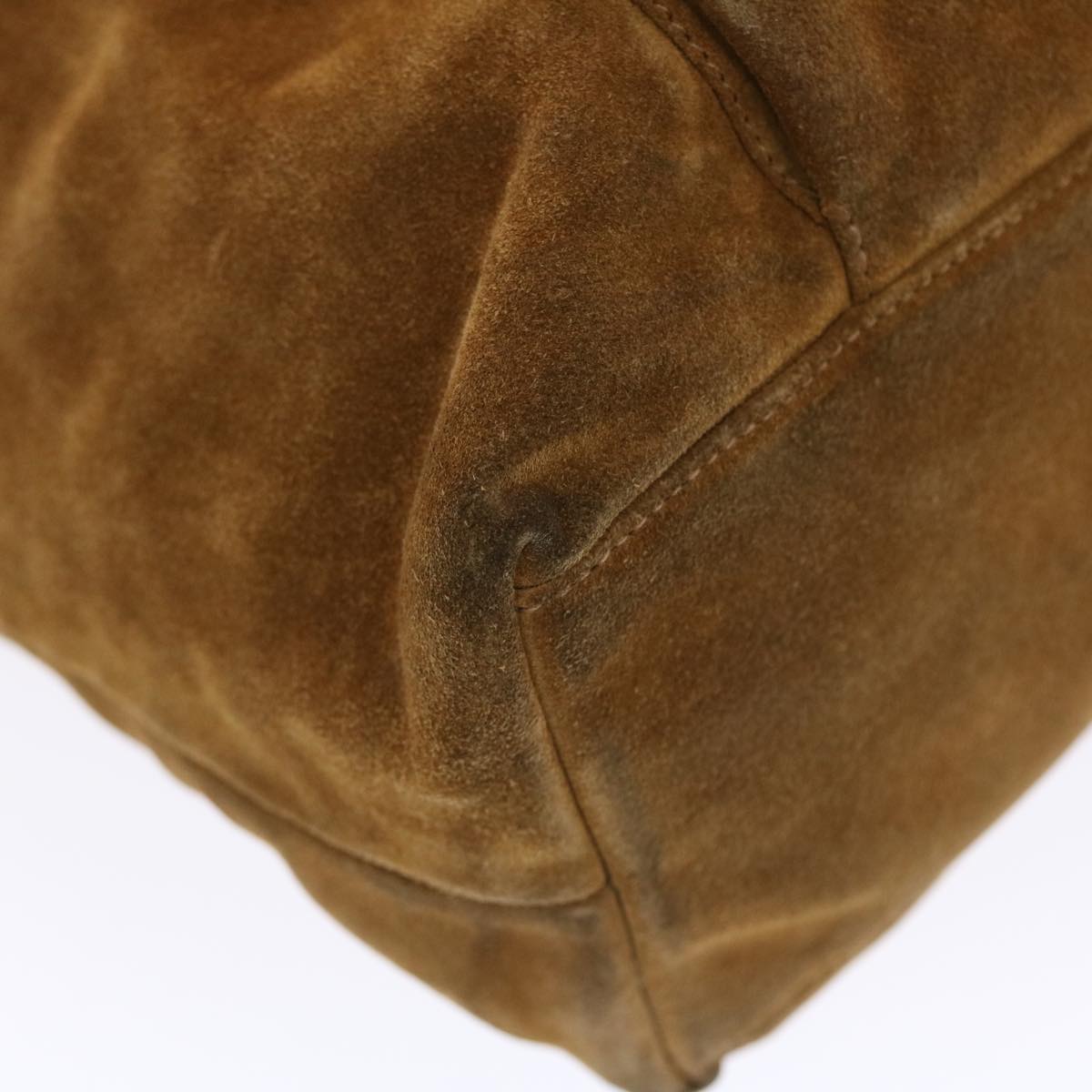CHANEL Shoulder Bag Suede Brown CC  bs6930